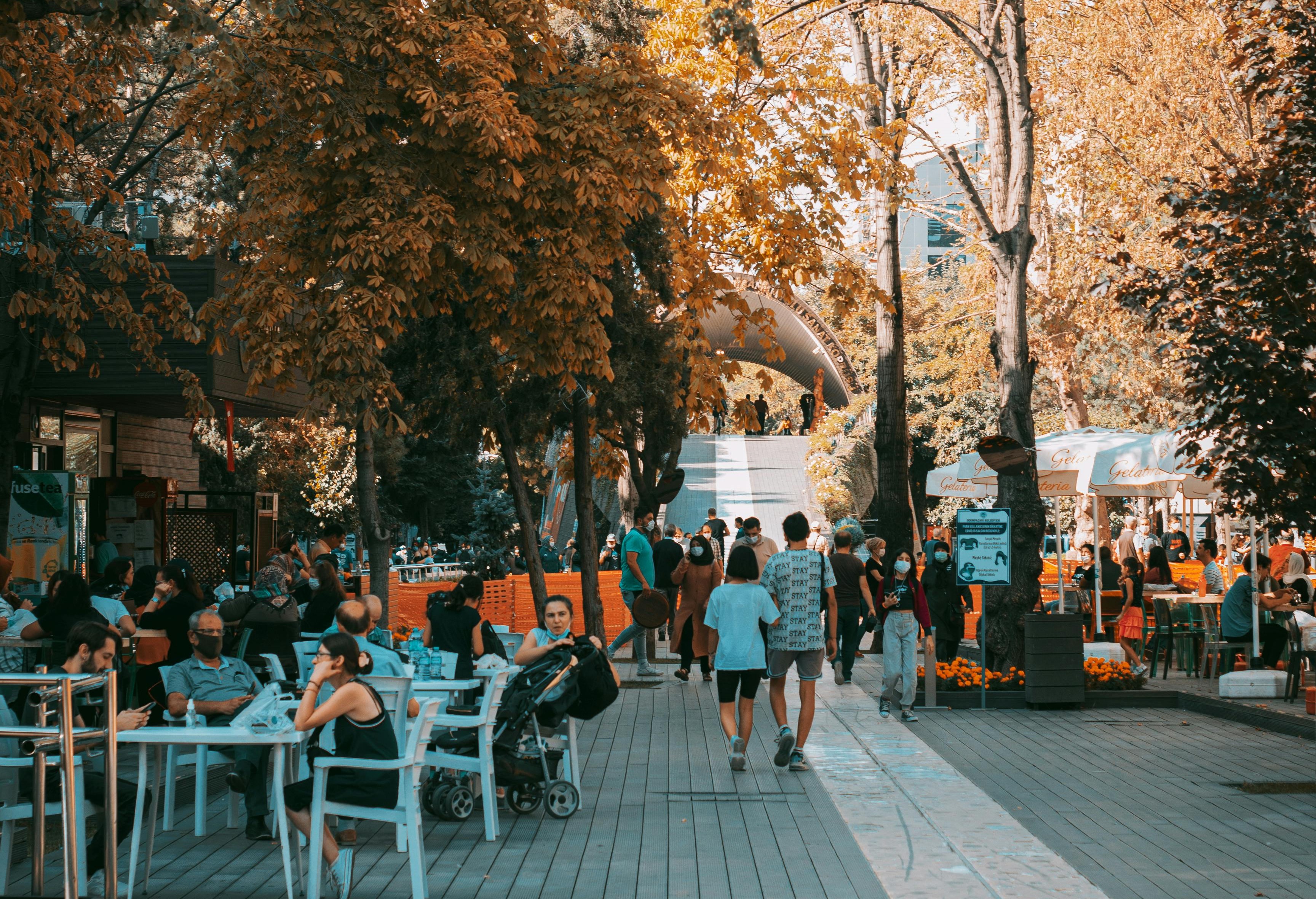 Outdoor dining in autumn