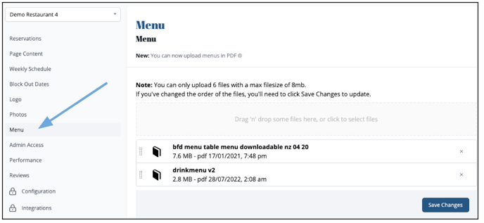 How to update menu
