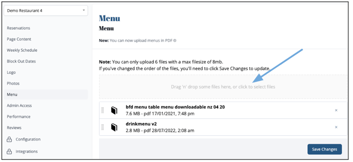 How to update menu
