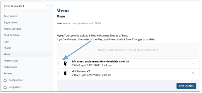 How to update menu