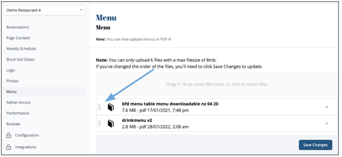 How to update menu