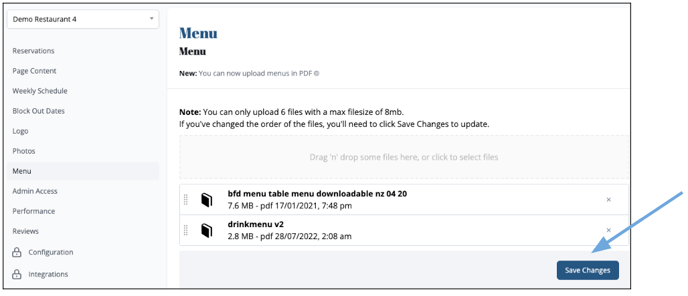 How to update menu