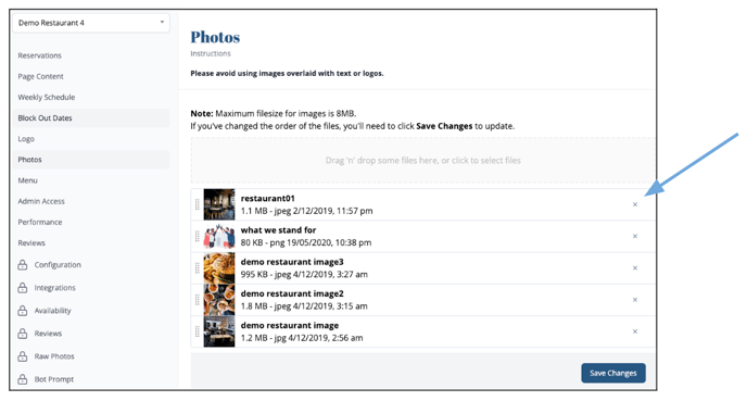How to update listing images