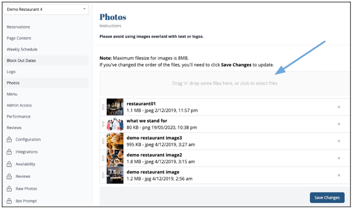 How to update listing images