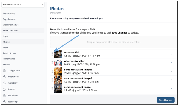 How to update listing images