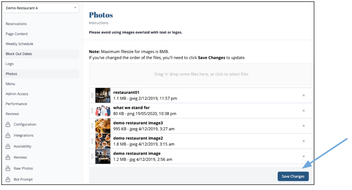 How to update listing images