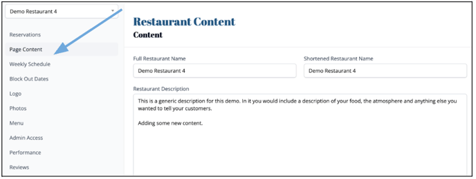 How to update your restaurant's description